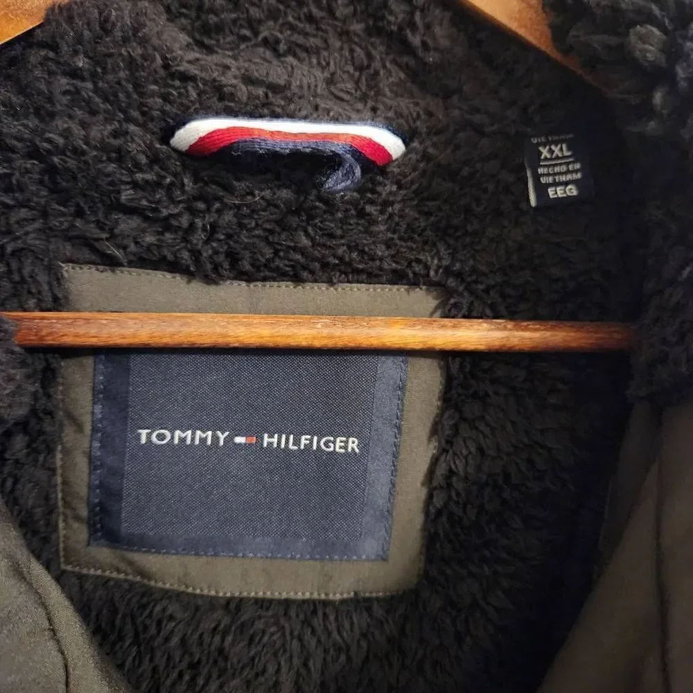Tommy Hilfiger Jacket‎ XXL Mens Softshell Sherpa Lined Olive Green